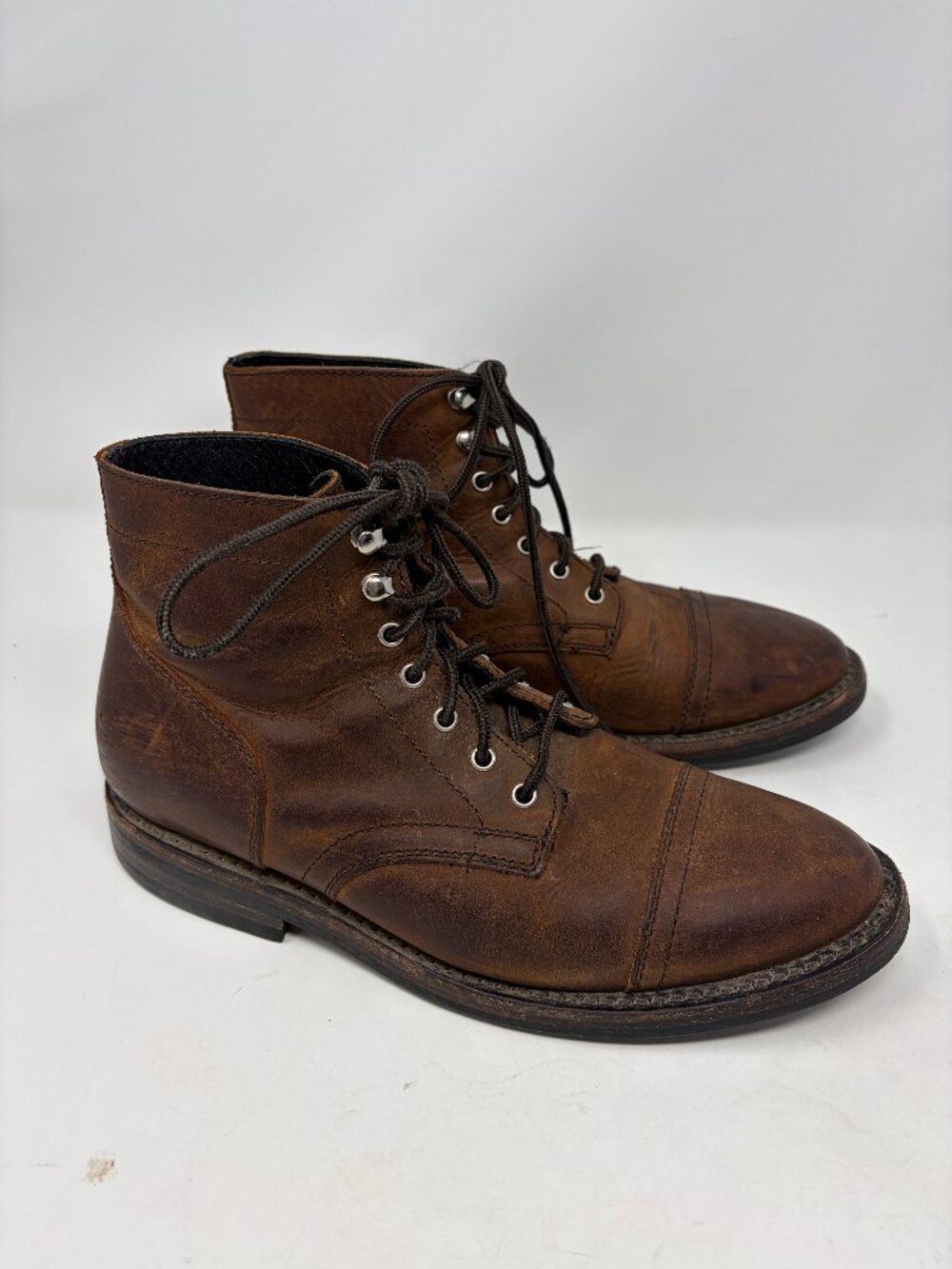 Thursday Boot Co. men's Captain ankle boots 7.5 wide lace up brown leather